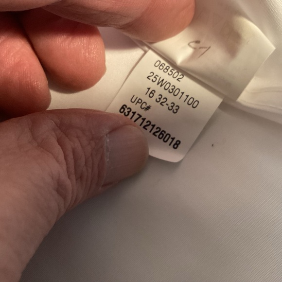 NWT Chaps Mens White Button Down shirt size large slim fit 16 32/33 - Picture 8 of 9